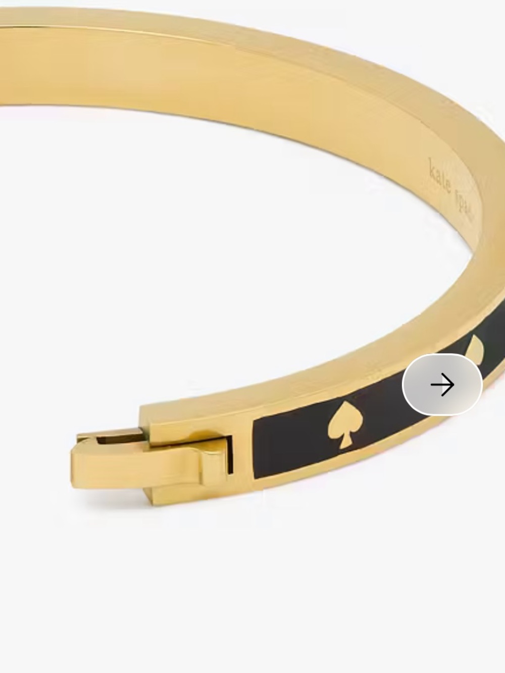 NWT Kate Spade Spot The Spade Enamel Hinged Bangle Black - Picture 9 of 12